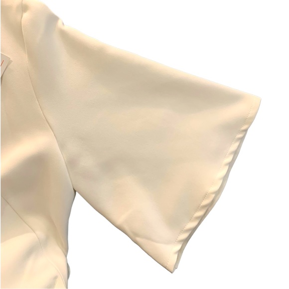 ASOS Kimono Style Bell Sleeve Fitted A-line Midi Belted White Dress 6 - Picture 11 of 12